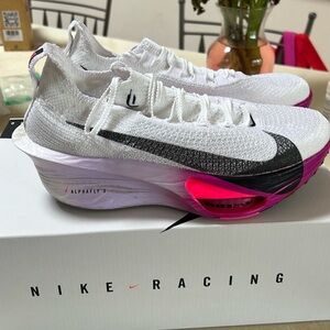 Nike Alphafly 3 White and Pink Athletic Shoes